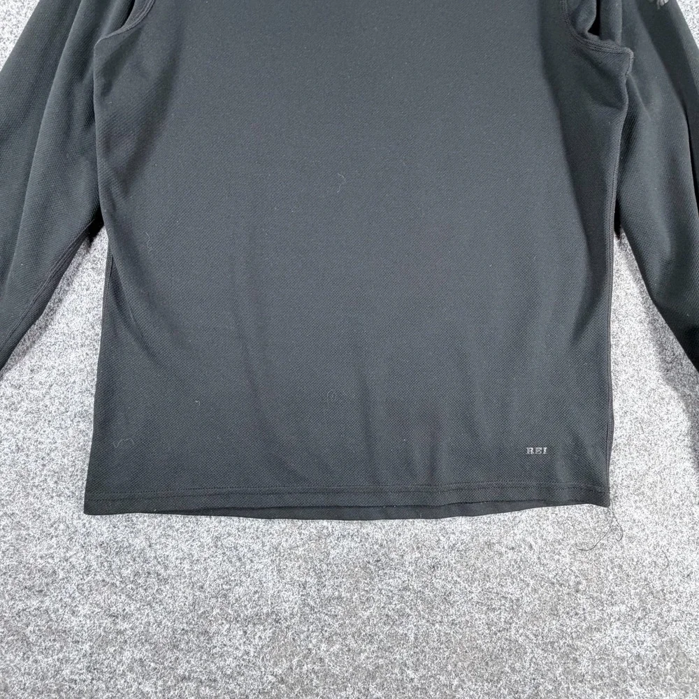 REI Recreational Equipment Long Sleeve T-Shirt Mens Black Casual UPF50+ Crewneck